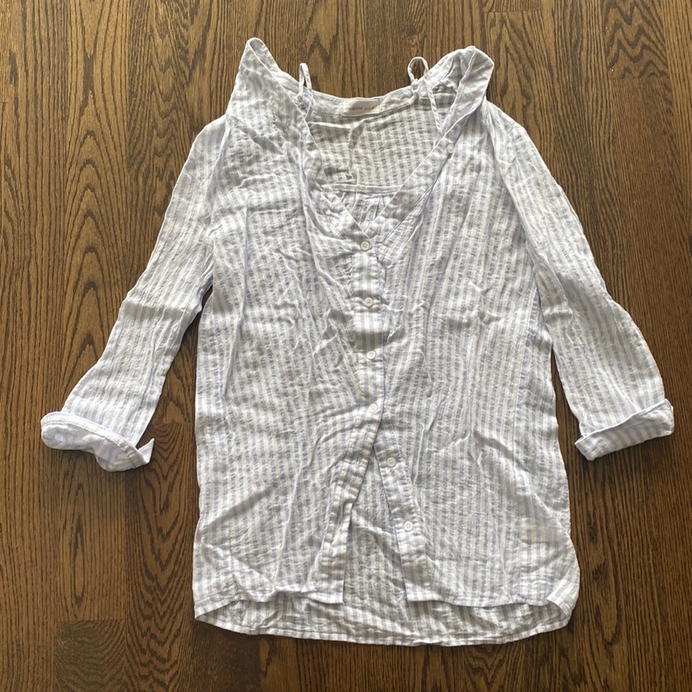 Blue and White Pinstripe Button Down